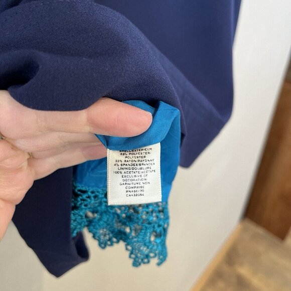 Anthropologie Dress Y2K Blue Nautical Fisherman Preppy 10 Overall Button Mini - Picture 11 of 11